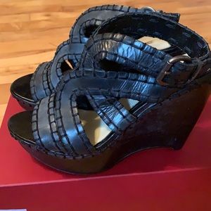 Max Studio Flyaway Wedge Sandals Black 8.5